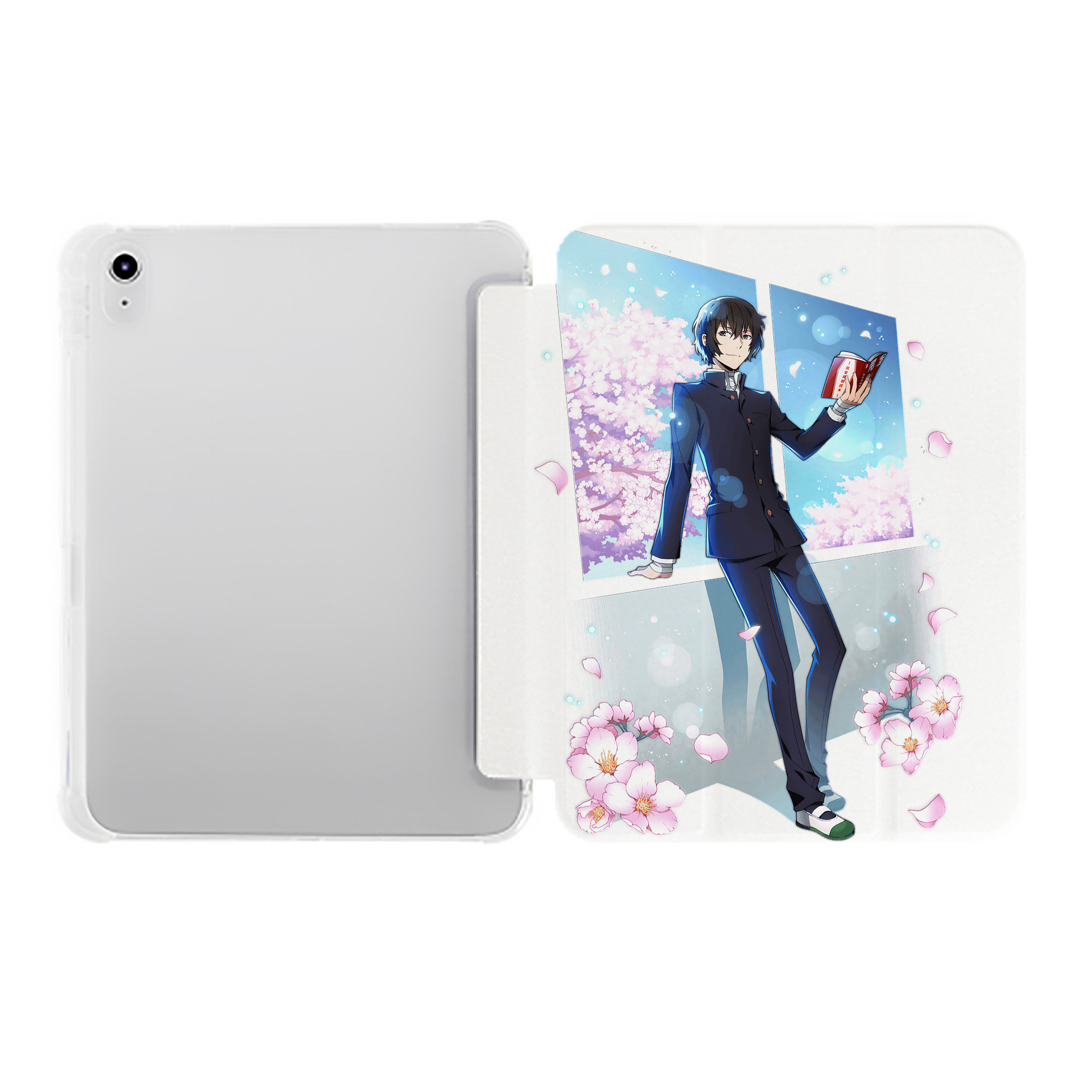 （画像用） 文豪ストレイドッグス Bungo Stray Dogs IPad ケース ペン収納付き 三つ折りスタンド PUレザー×シリコン 対応機種9.5/10.5/10.9インチ